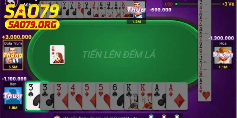 Tiến lên đếm lá Game tiến lên đếm lá sở hữu những ưu điểm nào?